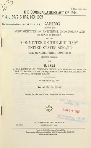 Cover for The Communications Act of 1994