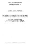Cover for Analizy ludzkiego działania