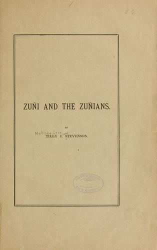 Cover for Zuñi and the Zunians.
