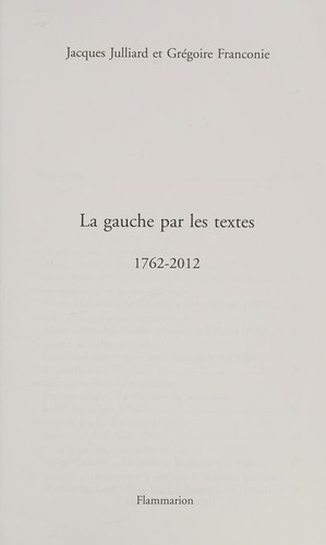 Cover for La Gauche par les textes