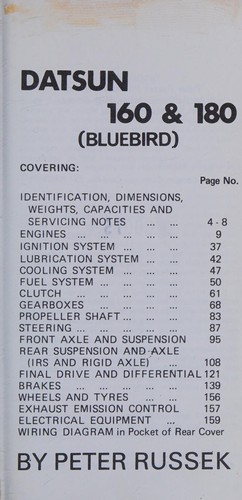 Cover for Repair Guide for Datsun Bluebird 160/180B (Glovebox S.)
