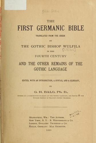 Cover for The first Germanic bible