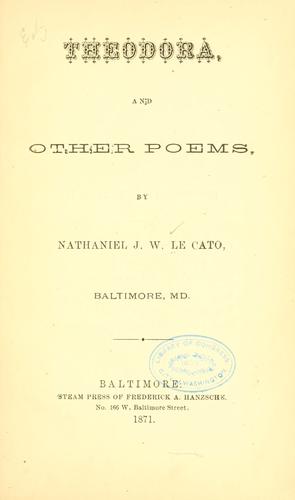 Cover for Theodora and other poems