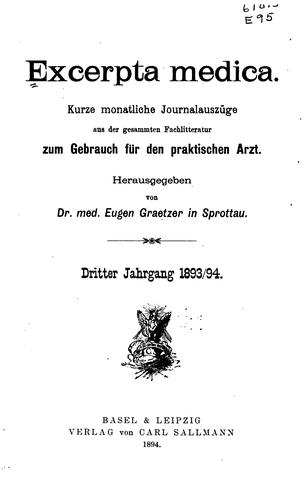 Cover for Excerpta Medica