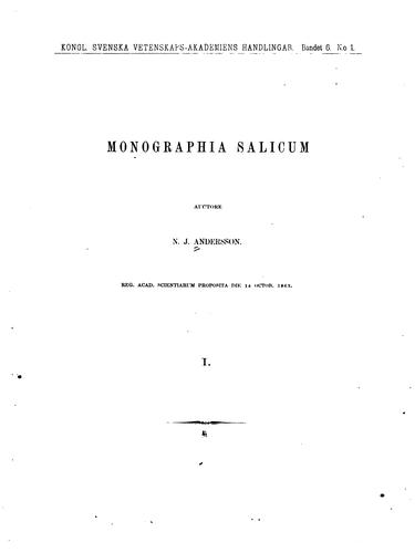 Cover for Monographia salicum I