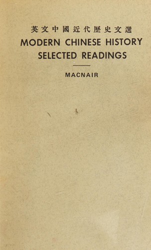 Cover for Modern Chinese history, selected readings