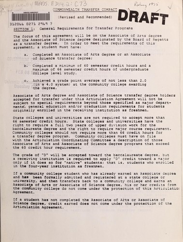 Cover for Commonwealth transfer compact