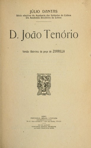 Cover for D. João Tenório