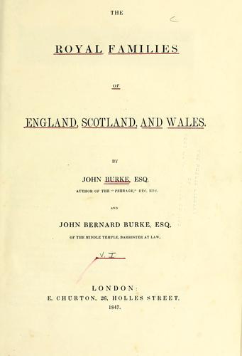 Cover for The royal families of England, Scotland, and Wales