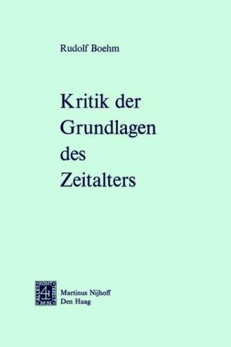Cover for Kritik der Grundlagen des Zeitalters