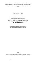 Cover for Buchdrucker des 15. bis 17. Jahrhunderts in Österreich