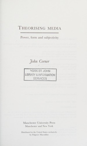 Cover for Theorising media