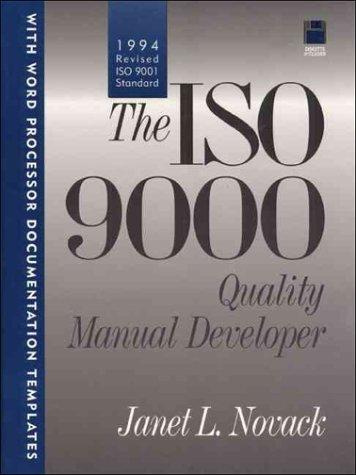 Cover for ISO 9000 quality manual developer