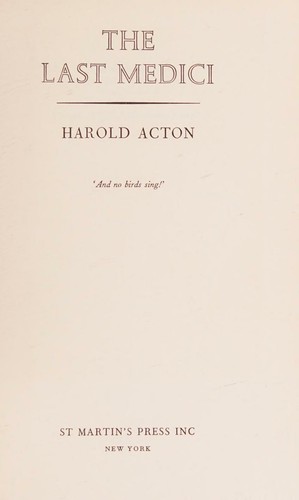 Cover for The last Medici