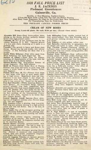 Cover for 1928 fall price list