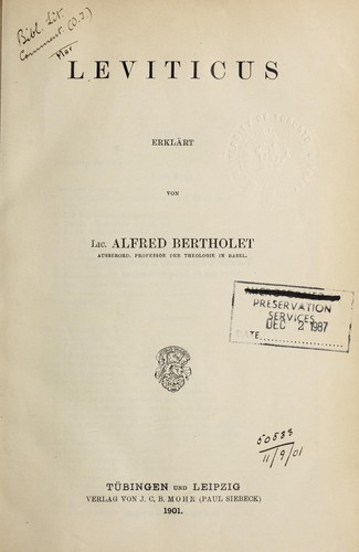 Cover for Leviticus