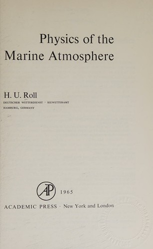 Cover for PHYSICS OF THE MARINE ATMOSPHERE