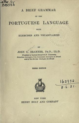 Cover for A brief grammar of the Portuguese language