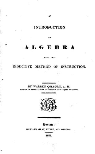 Cover for An Introduction to Algebra Upon the Inductive Method of Instruction