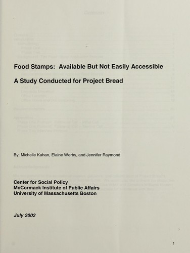 Cover for Food stamps