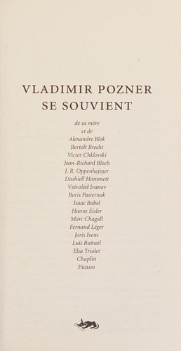 Cover for Vladimir Pozner se souvient