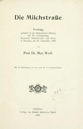 Cover for Die Milchstrasse