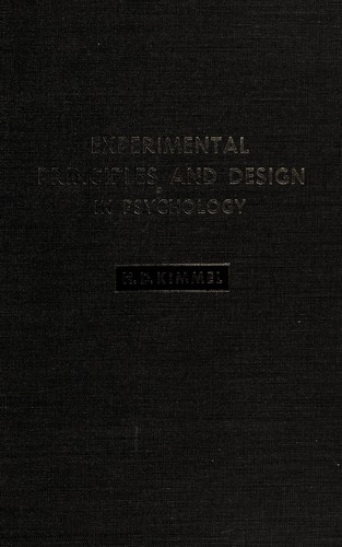 Cover for Experimental principles and design in psychology