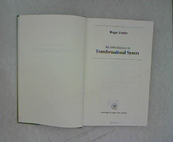 Cover for An introduction to transformational syntax.