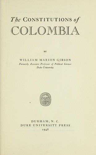 Cover for The constitutions of Colombia