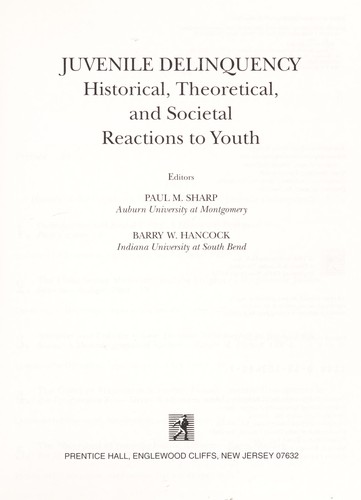 Cover for Juvenile delinquency