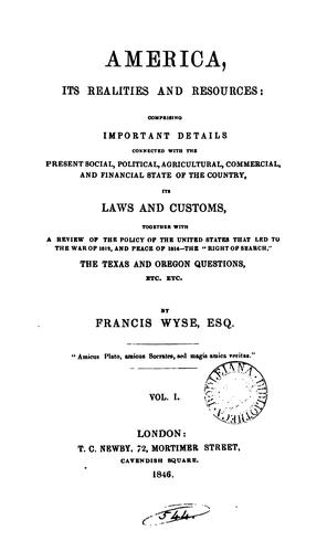Cover for america, its realities and resources; comprising important details connected witht he present ...