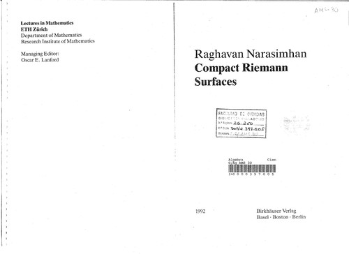 Cover for Compact Riemann Surfaces (Lectures in Mathematics Eth Zurich Series)