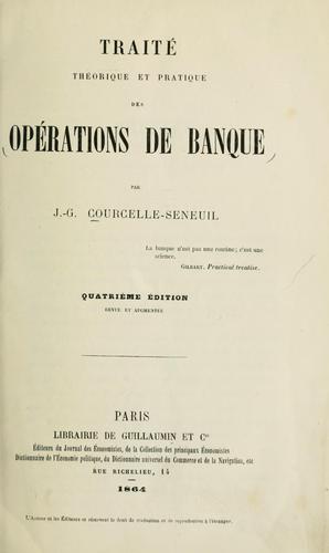 Cover for Traité théorique et pratique des opérations de banque