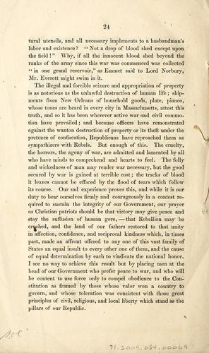 Cover for Col. Greene's Speech before the McClellan Club of Ward Eleven, Boston, October 28, 1864