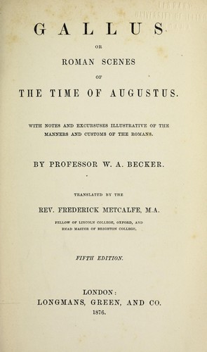 Cover for Gallus, or, Roman scenes of the time of Augustus