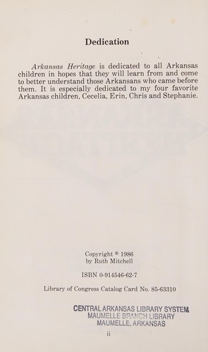 Cover for Arkansas heritage