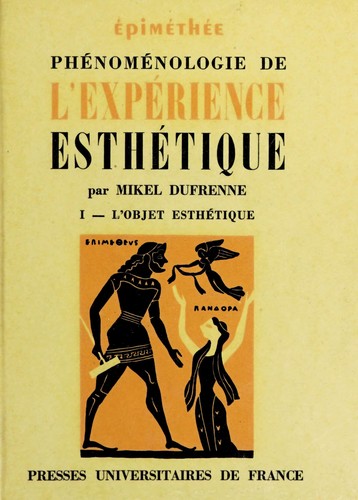 Cover for Phénoménologie de l'expérience esthétique