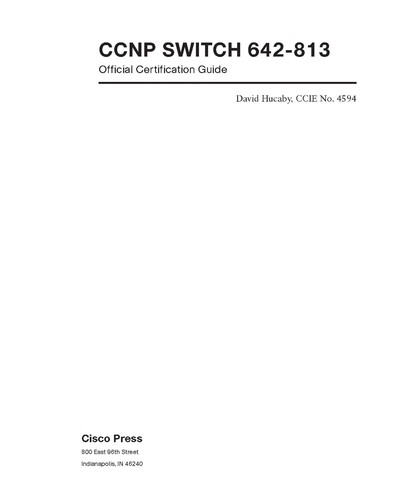 Cover for CCNP SWITCH 642-813 official certification guide