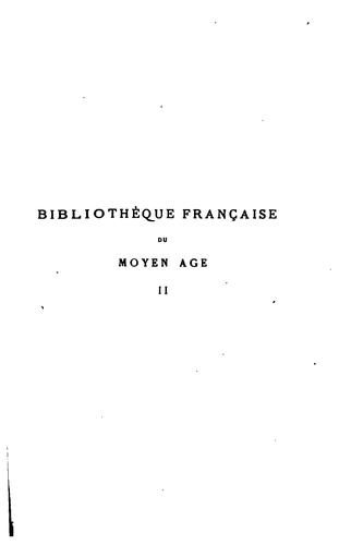 Cover for Bibliothèque française du moyen âge