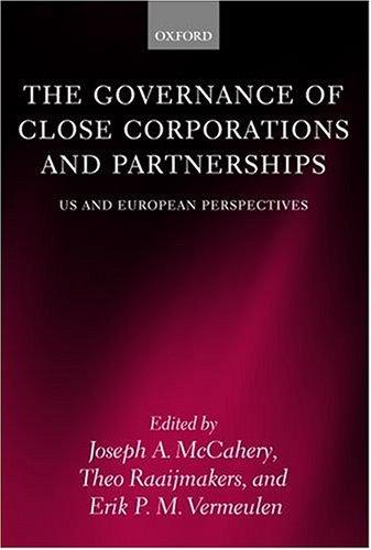 Cover for The Governance of Close Corporations and Partnerships