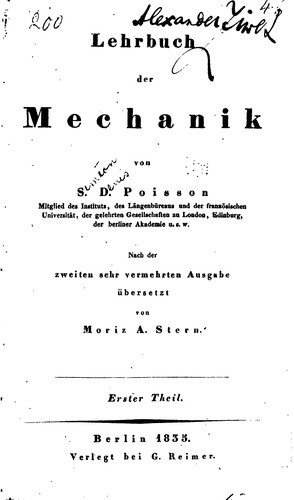 Cover for Lehrbuch der Mechanik