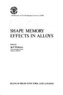 Cover for Shape Memory Effects in Alloys