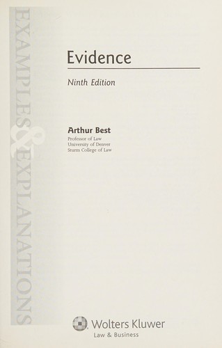Cover for Evidence
