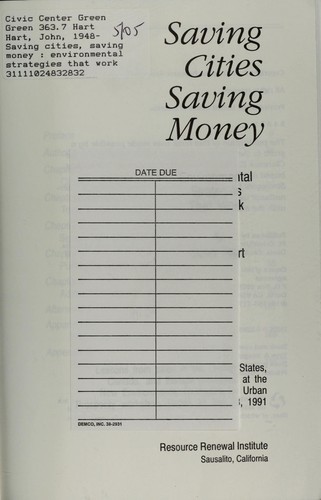 Cover for Saving Cities Saving Money