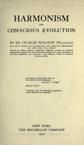 Cover for Harmonism and conscious evolution