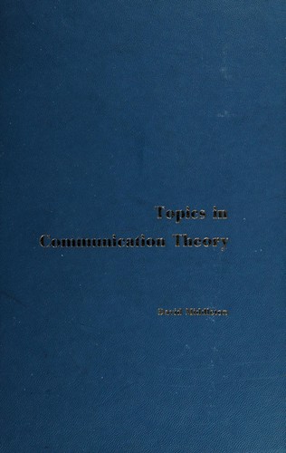 Cover for Topics in communication theory.