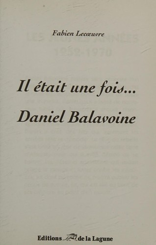 Cover for Il était une fois... Daniel Balavoine