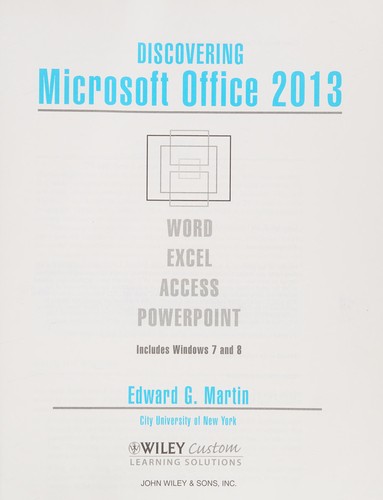Cover for Discovering Microsoft Office 2013