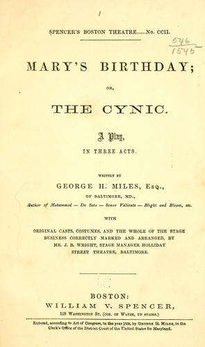 Cover for Mary's birthday