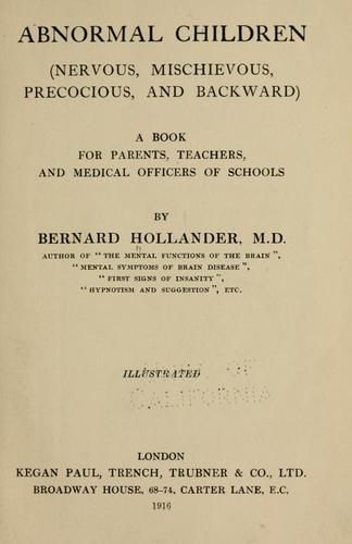 Cover for Abnormal children